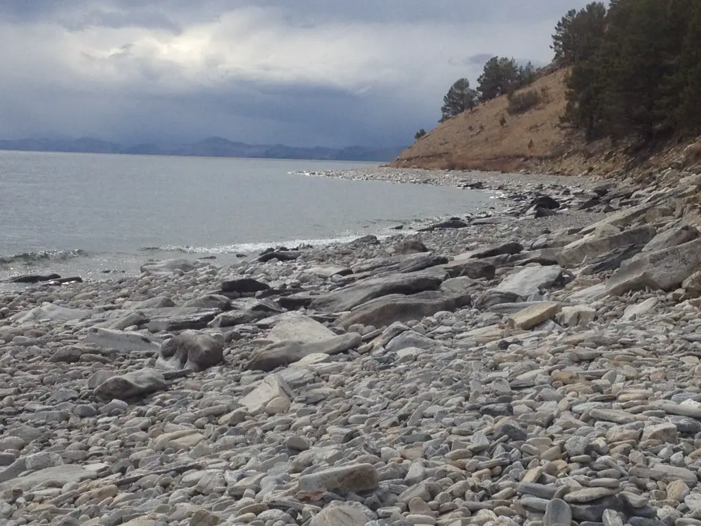 The deserted East coast of olkhon Island