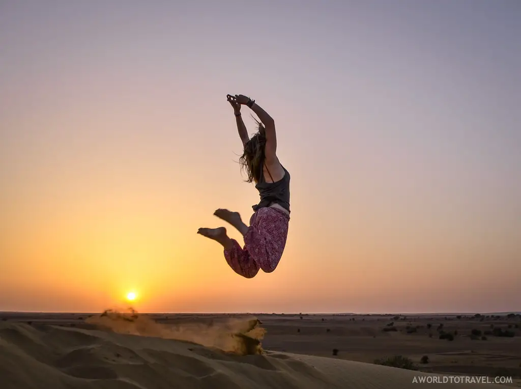 Jumping in the Thar Desert India