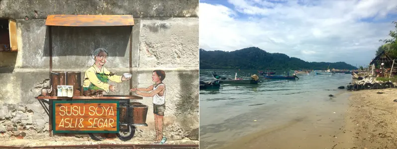 Some street art and beach in penang