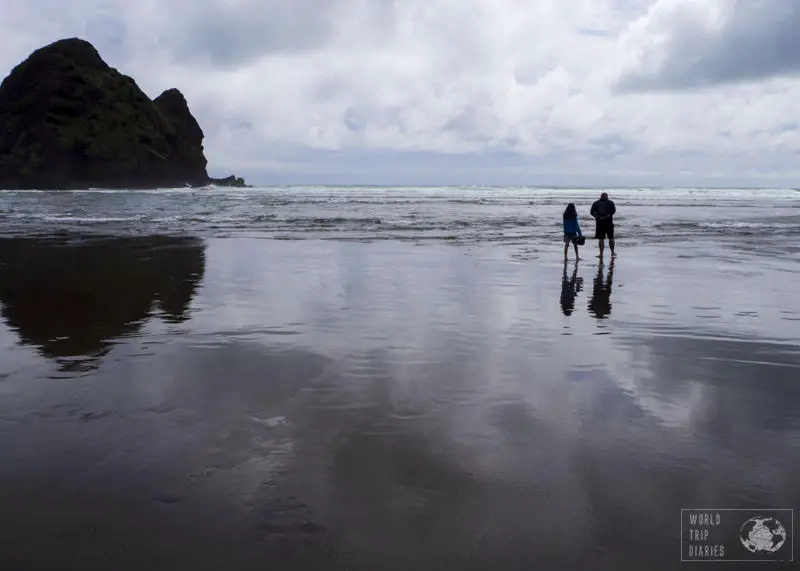 black sand beaches auckland