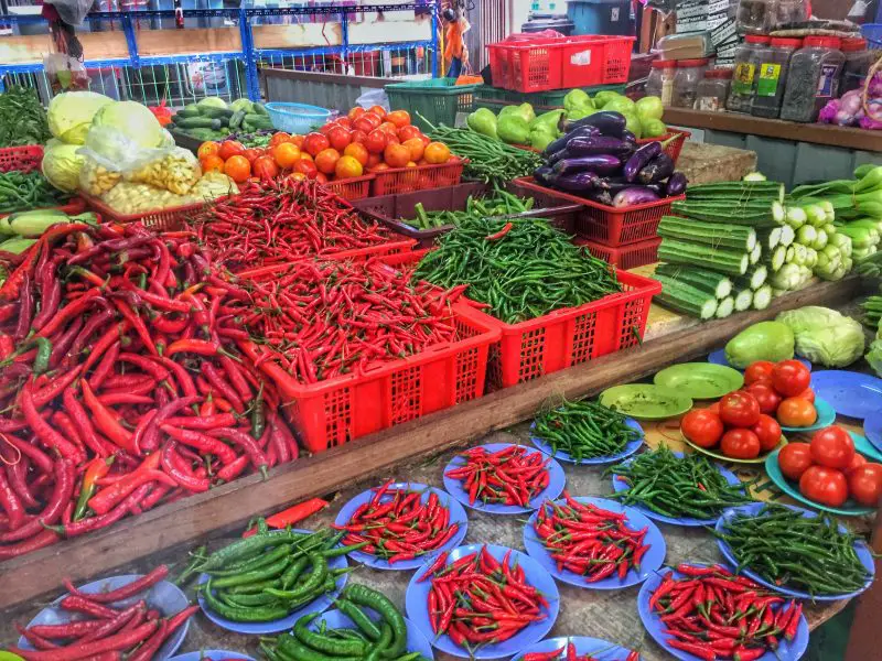 peppers on table