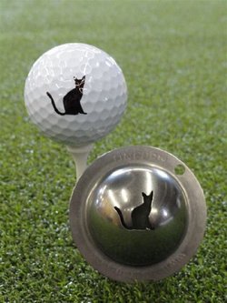 cat logo on golf ball