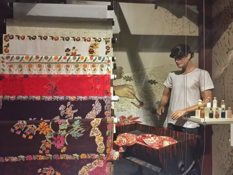 textile display in museum