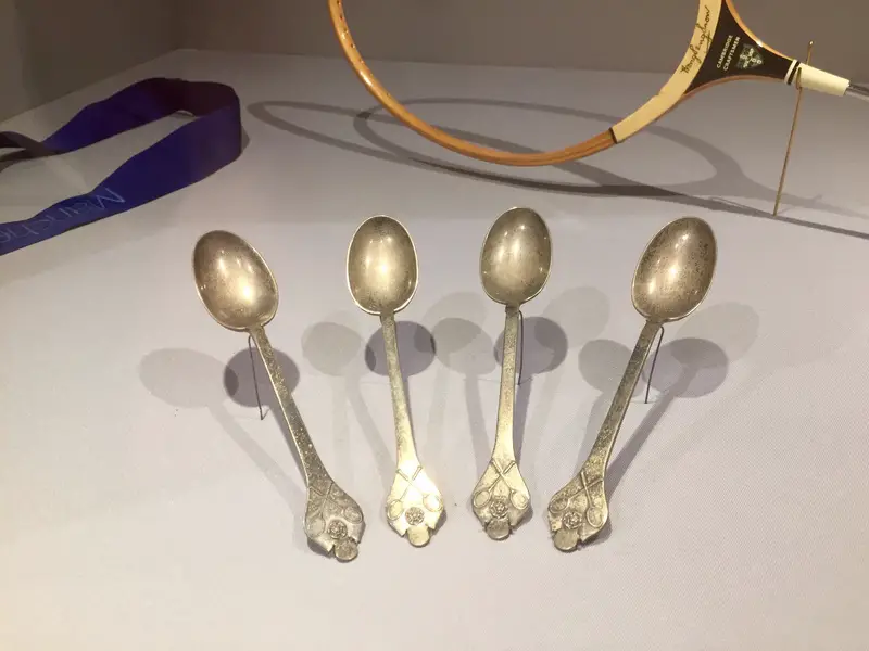four spoons for winning england championship in badminton